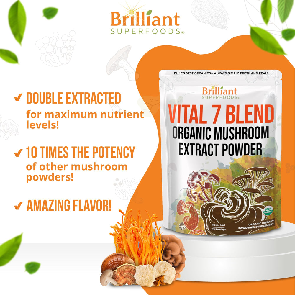 Ellie's Best 7 Mushroom Extract scoop for precise servings