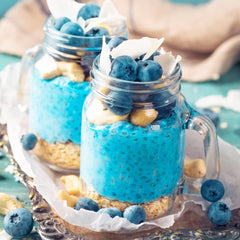 Ellie's Best blue spirulina enhances dairy-free milks and yogurt.