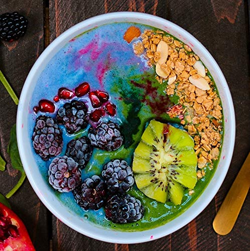Ellie's Best indigo color from blue spirulina brightens smoothies and bowls.