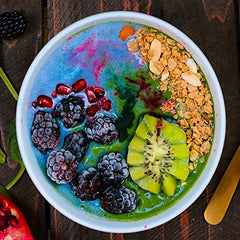 Ellie's Best indigo color from blue spirulina brightens smoothies and bowls.