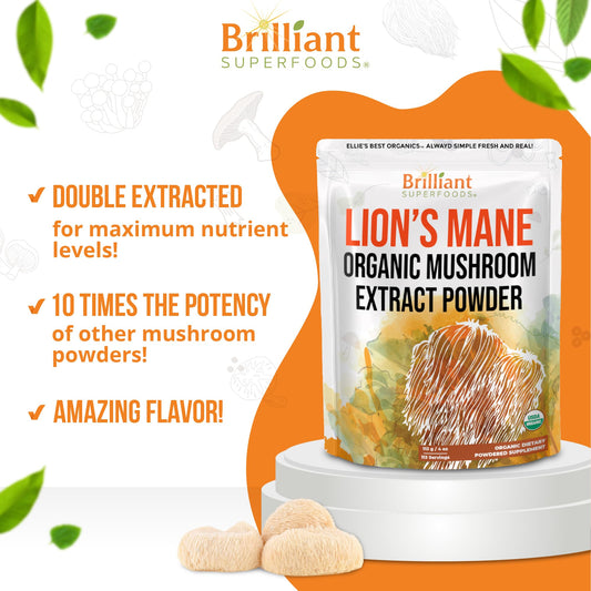 Ellie's Best Lions Mane extract poured into a cup, highlighting potency and ease of use
