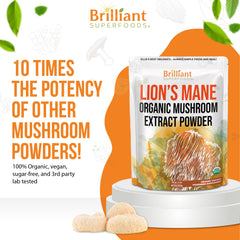 No artificial fillers, pure mushroom extract from Lions Mane