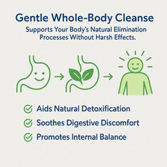 Label close-up highlighting non-GMO formula of Ellora Gut Cleanse