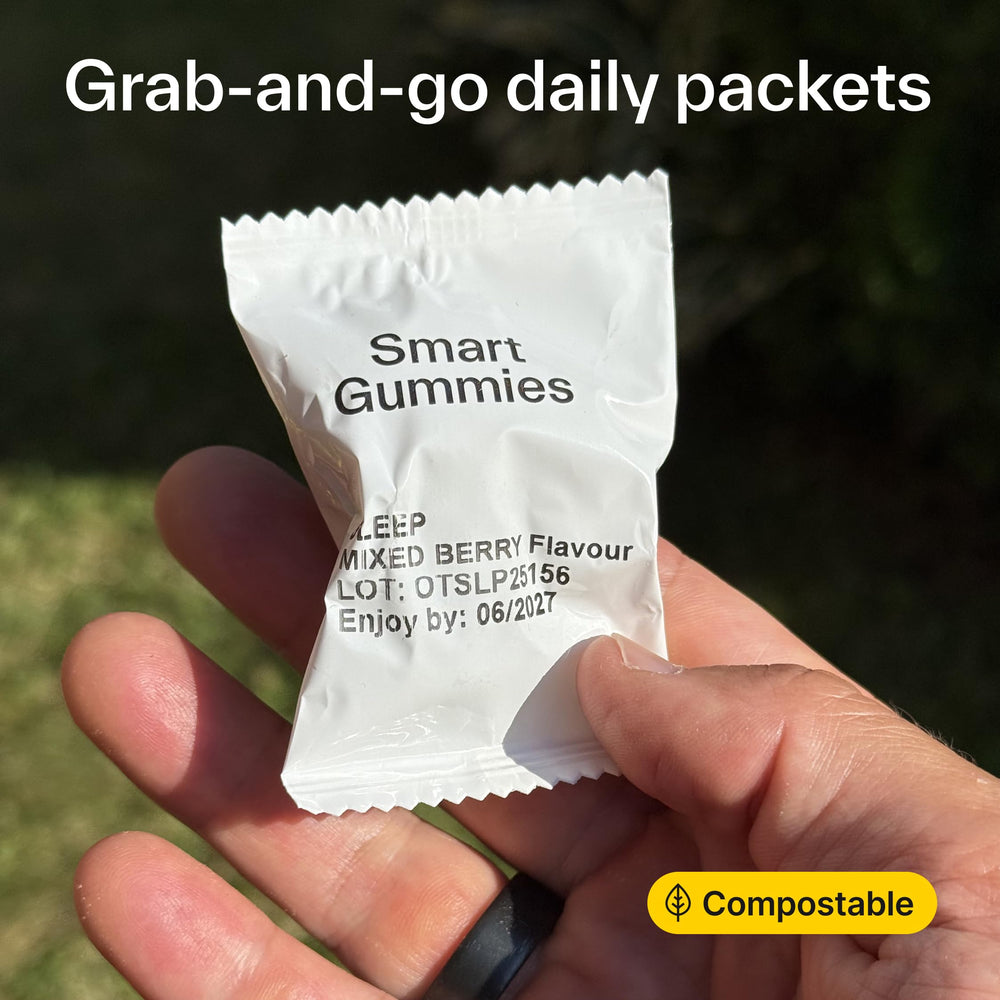 Ingredient list of Elo Health Sleep Gummies for a transparent sleep formula.