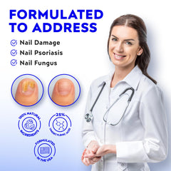 Close-up of nails showing healthier-looking nails with Elon Dual Defense