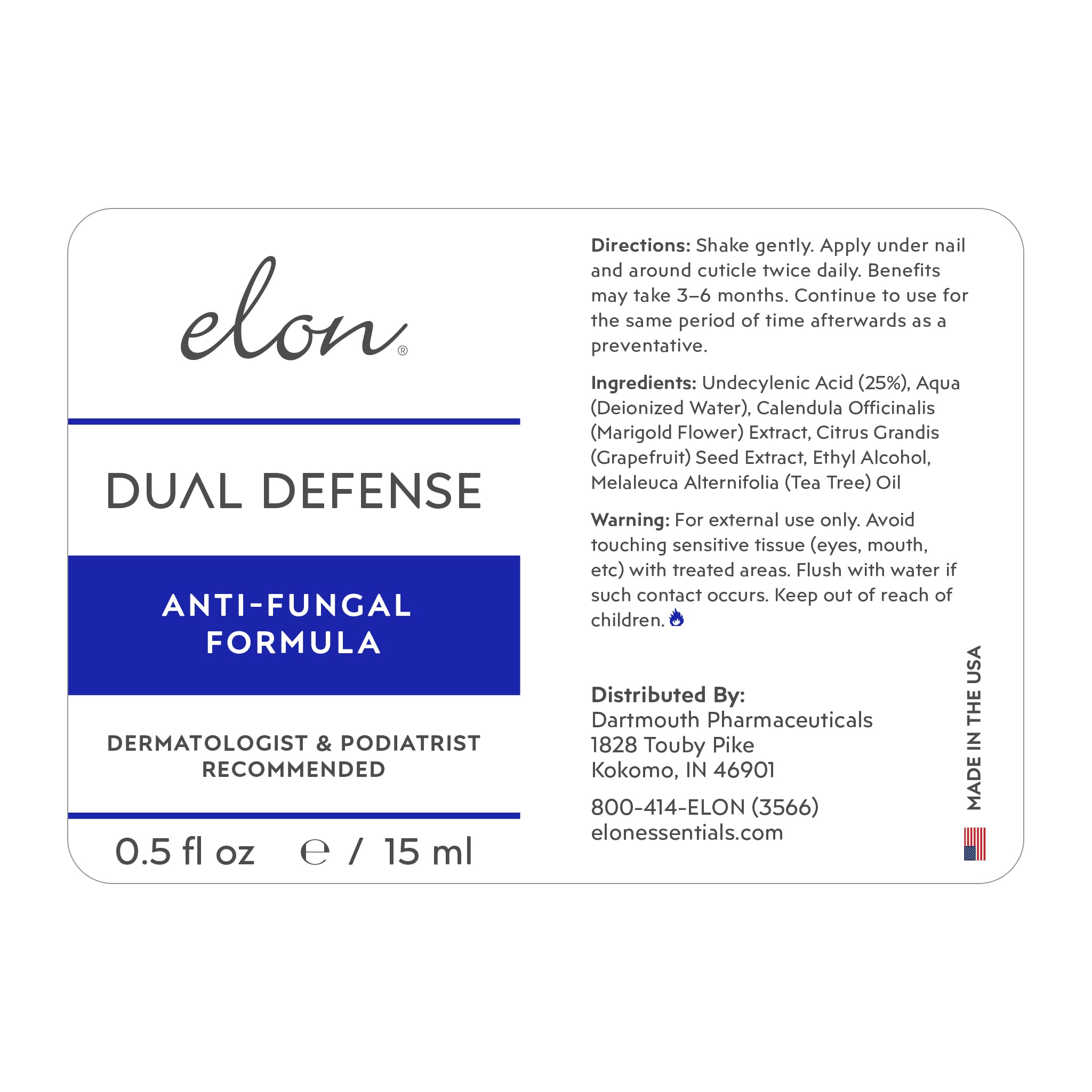USA-made stamp on Elon Essentials packaging