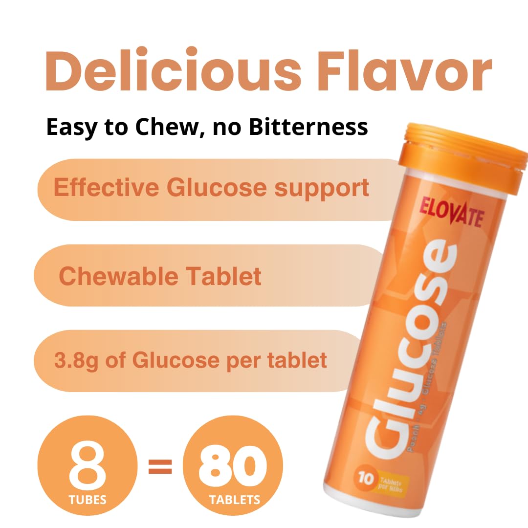 Brand-quality ELoVATE glucose tablets offer reliable on-demand energy.