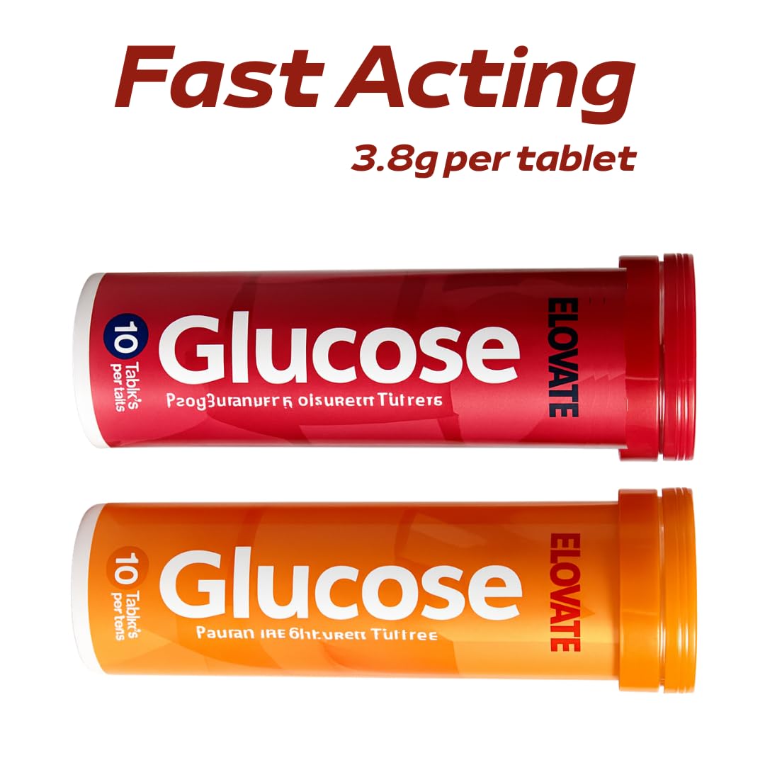 ELOVATE raspberry-tablet fast-acting glucose for a burst of energy.