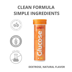 ELOVATE pocket-tube glucose tablets are easy to carry in a bag.
