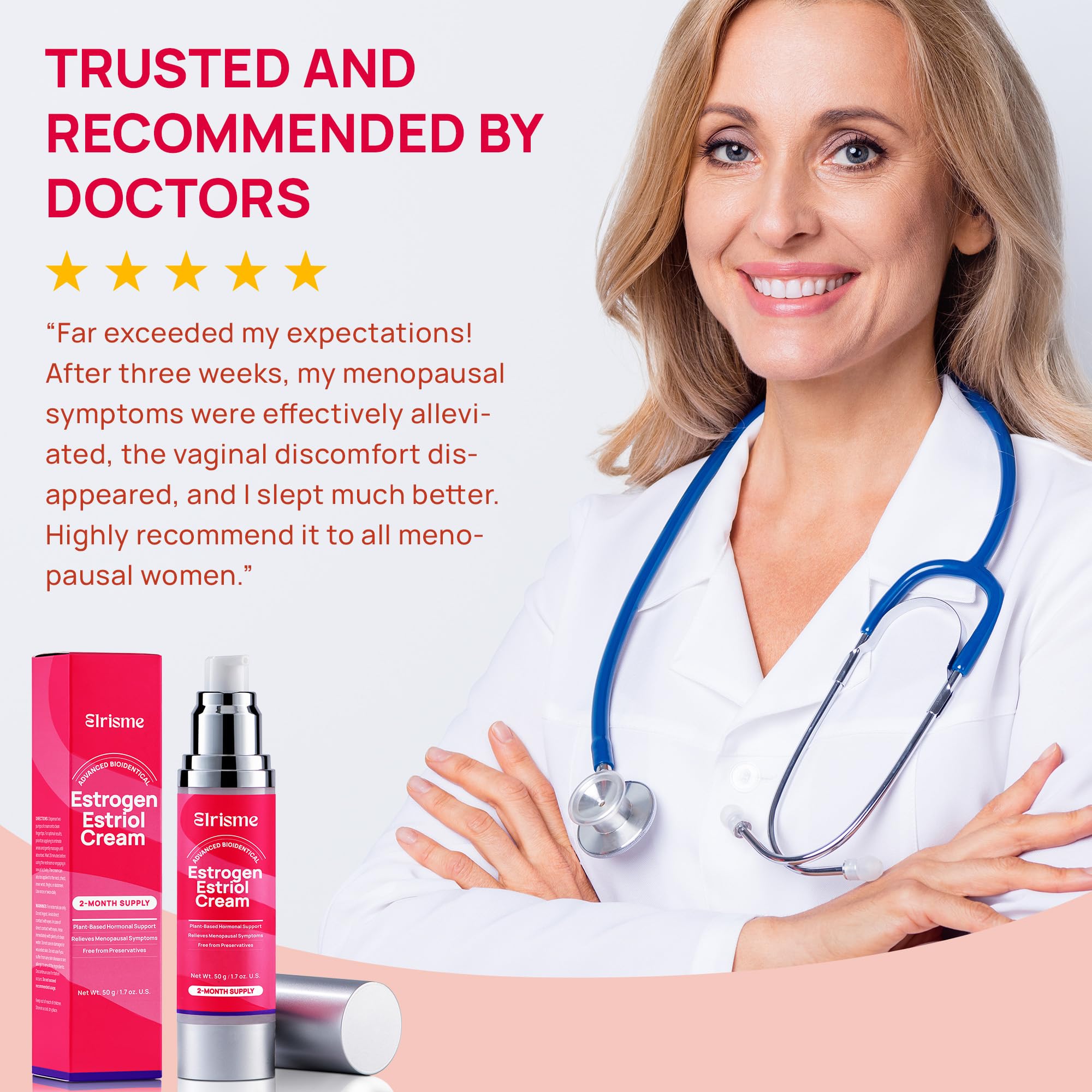 Elrisme Estriol Cream vaginal health scene demonstrating comfort.