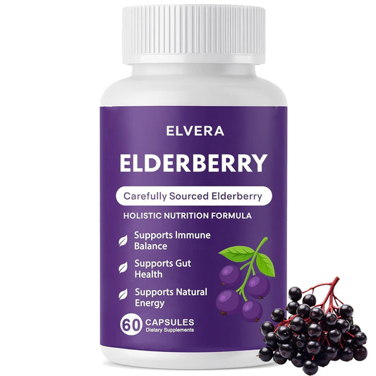 ELVERA Elderberry Gut Support bottle for daily wellness