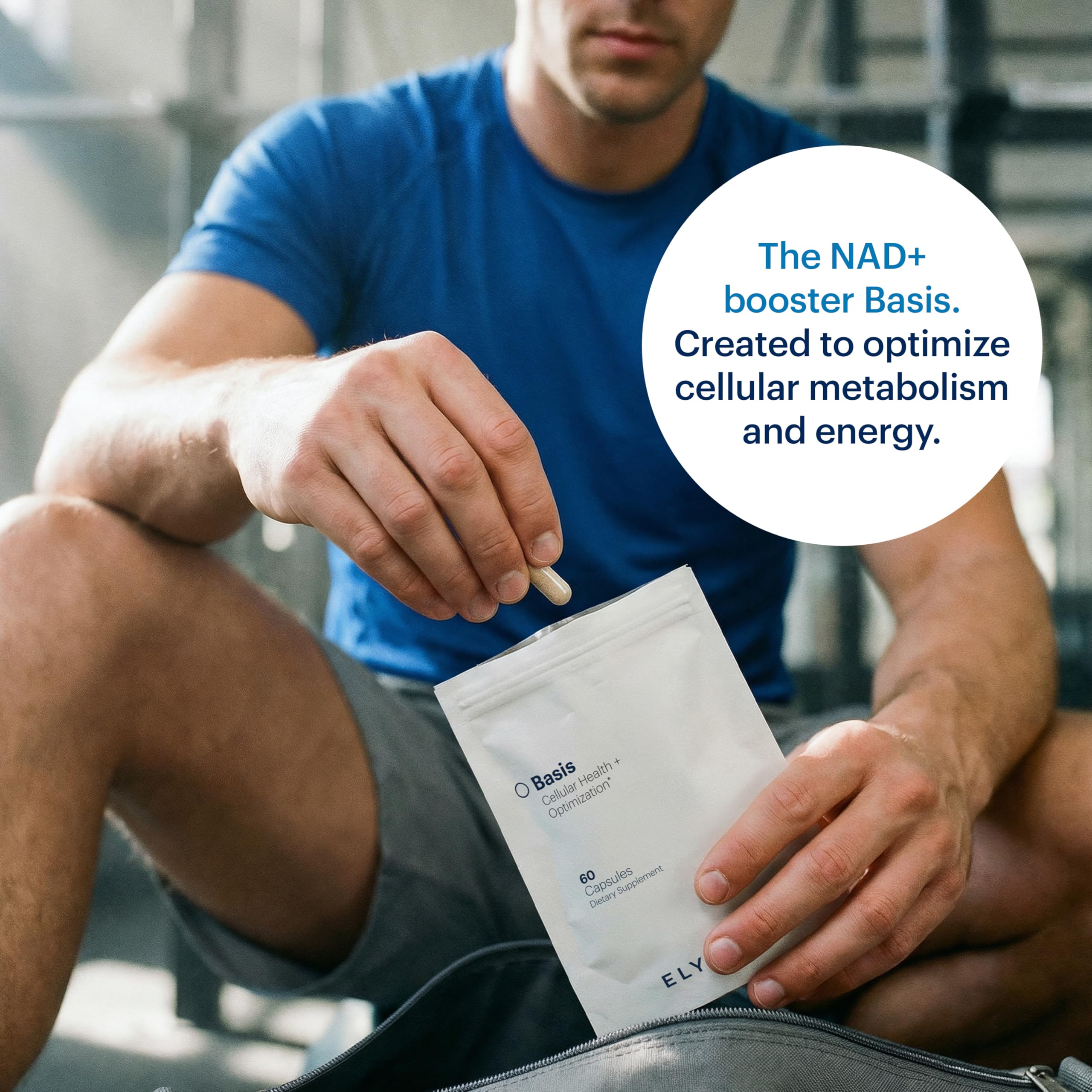 ELY-SIUM Basis NAD Plus brand logos and credibility marks