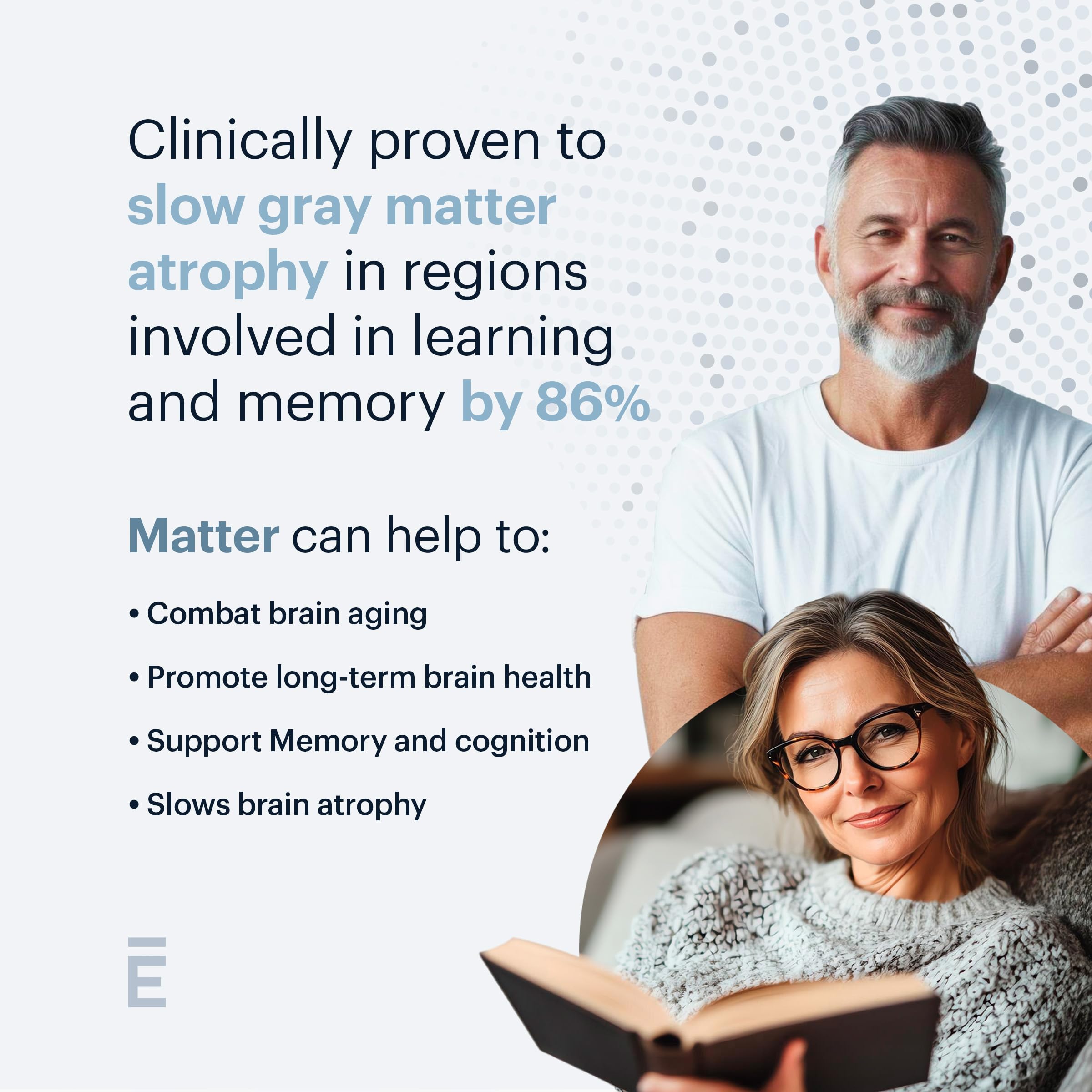 ELYSIUM Matter capsules close-up emphasizing omega-3 DHA and EPA content.