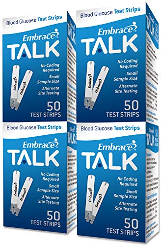 Embrace Blood Glucose Test Strips 200Ct box for accurate readings with Embrace meters