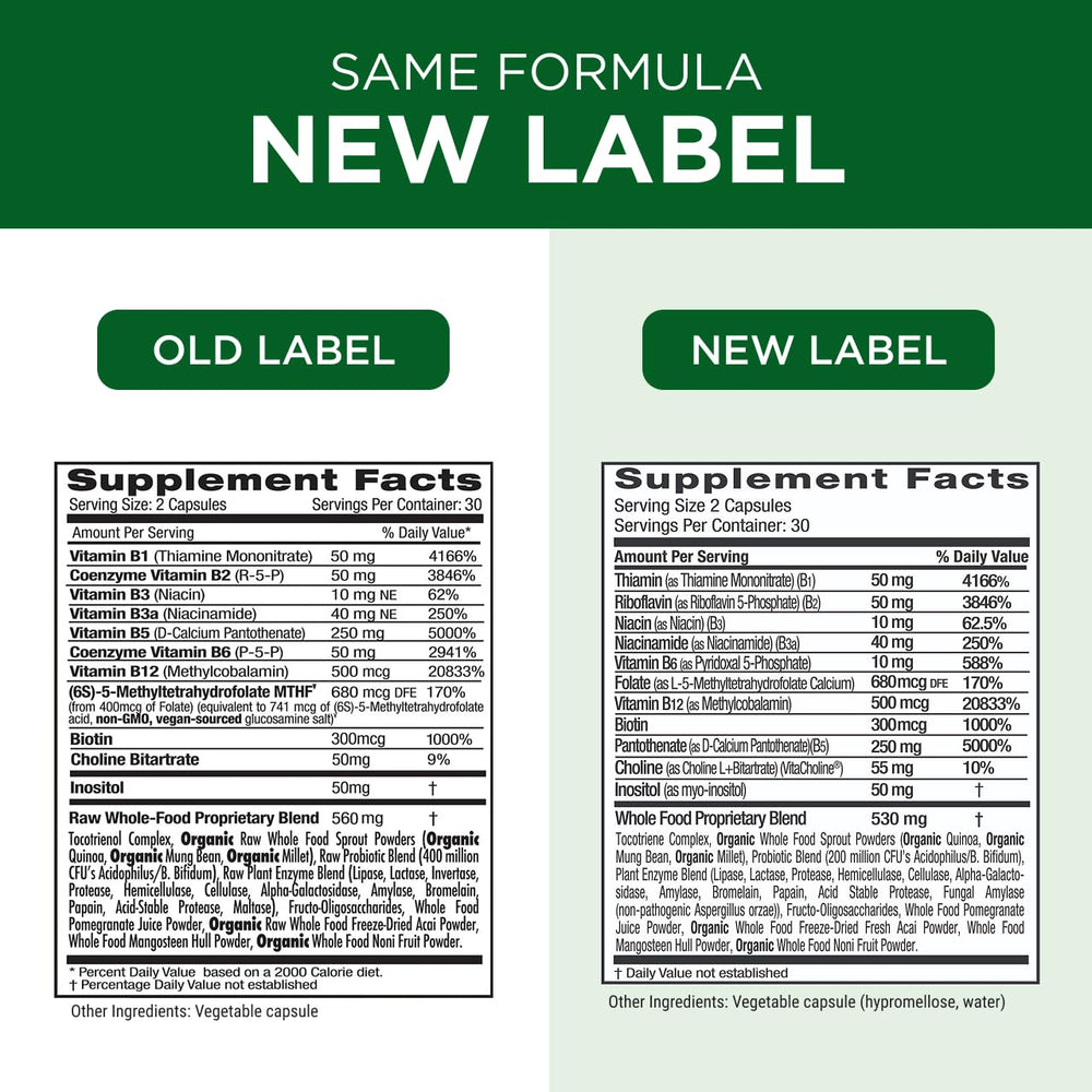 Emerald Labs B-Healthy methylated folate detail on bottle label.
