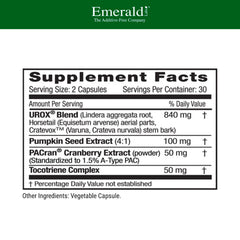 Emerald Labs Bladder Health UROX blend capsule close-up for urinary support