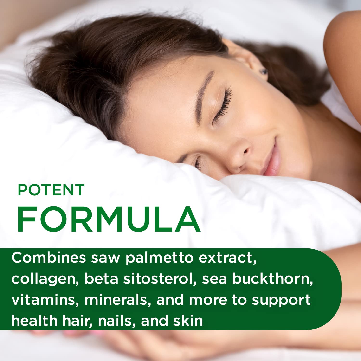 Emerald Labs Collagen Health label shows saw palmetto and biotin ingredients.