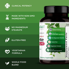 Emerald Labs Complete Premium Multi digestive enzymes probiotic blend closeup for nutrient absorption support.