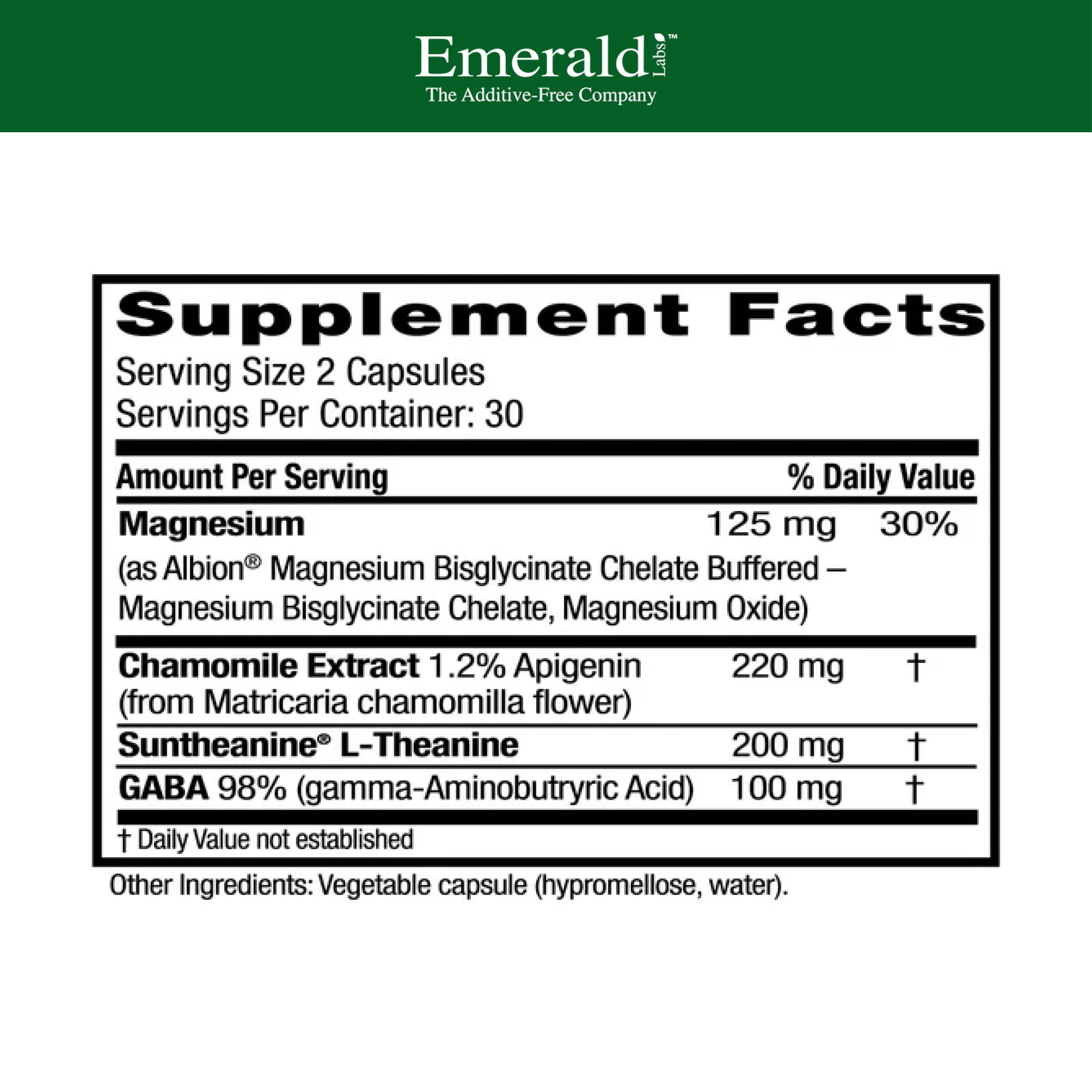 Emerald Labs GABA capsules close-up highlighting stress response support for moments of tension