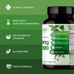 Emerald Labs Setria L-Glutathione bottle closeup emphasizing liver and immune-support ingredients