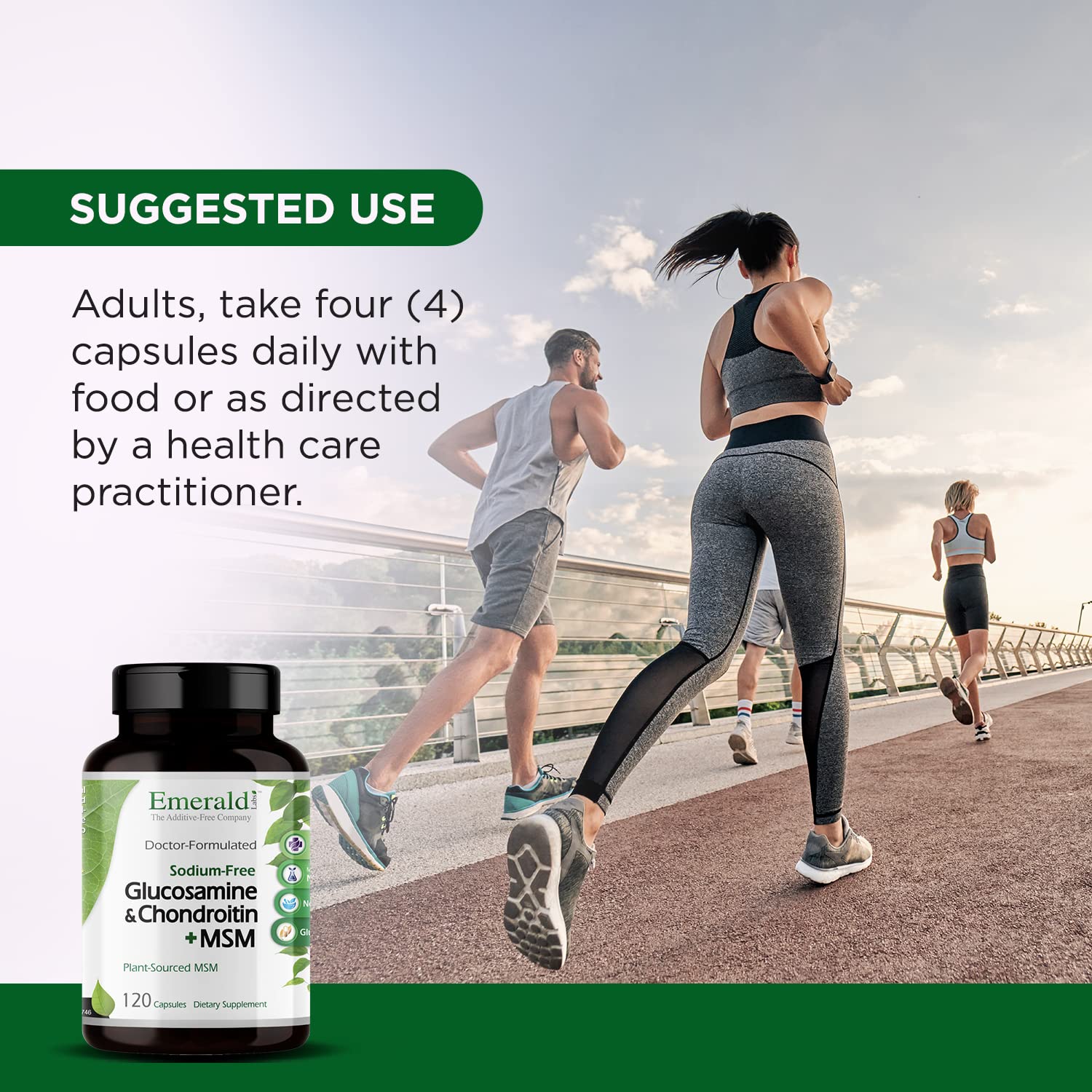 Veggie capsules by Emerald Labs offer gluten-free, additive-free joint support options