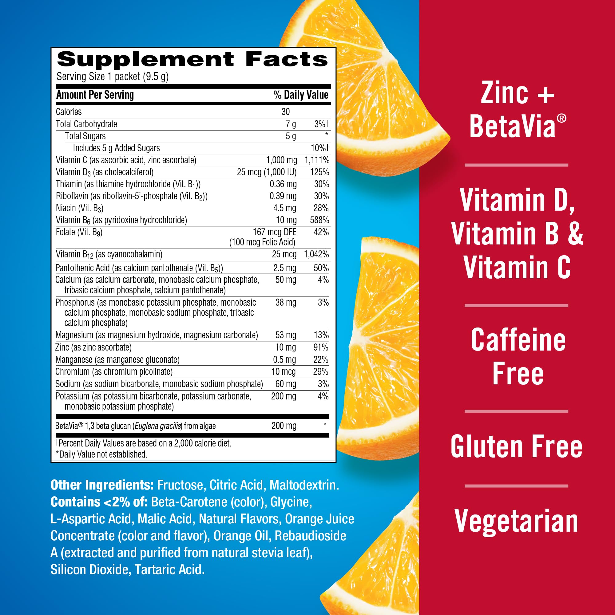Emergen-C Immune+ powder dissolving in water for easy daily use
