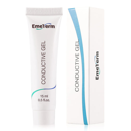 EmeTerm conductive gel bottle for smooth electrode contact.