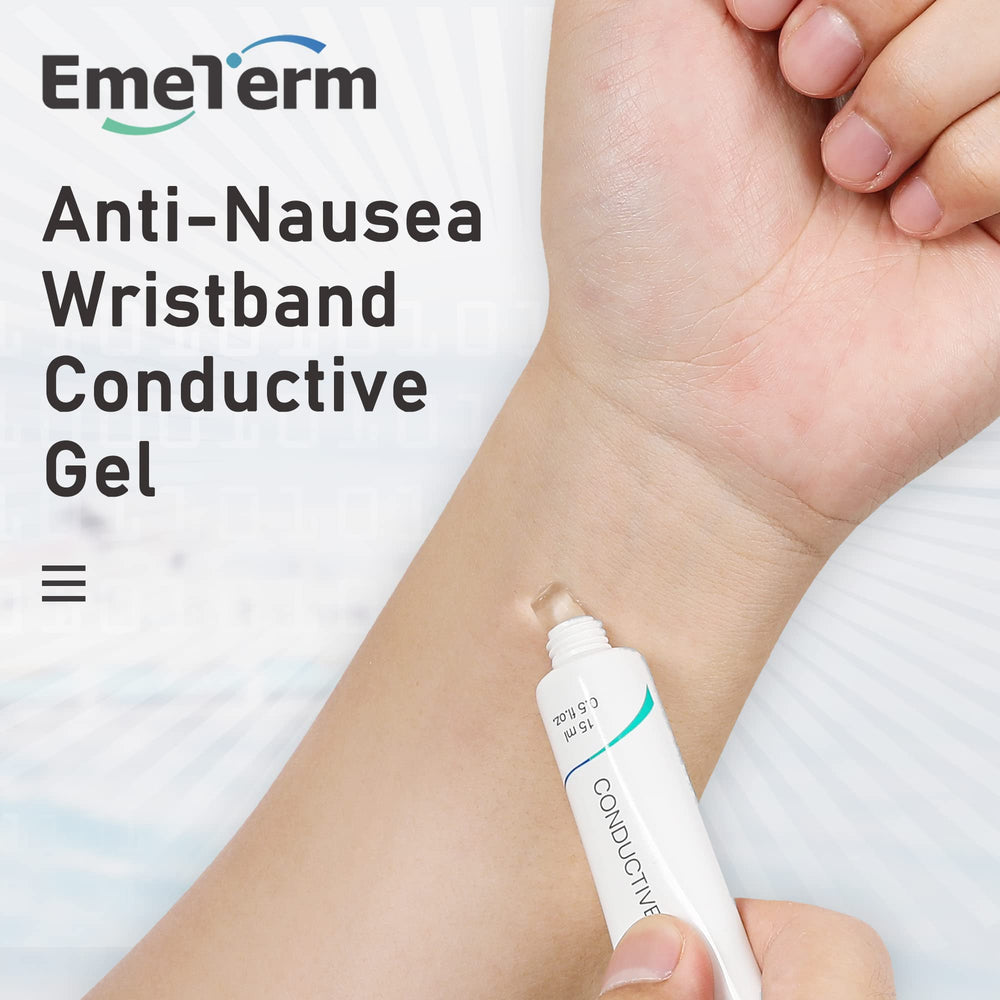 EmeTerm gel applied to the wrist for stable contact.
