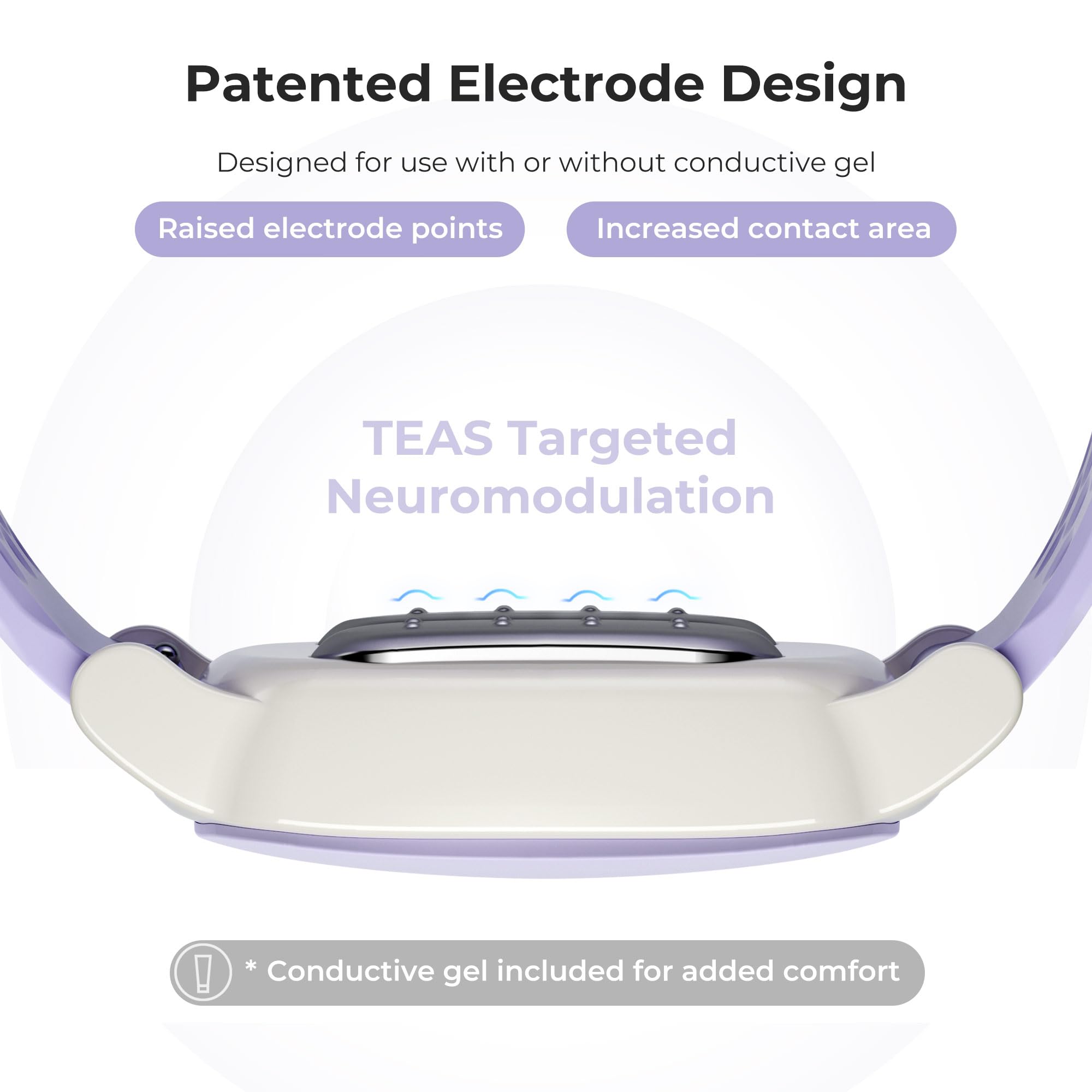 Globally patented vertical electrode design ensures consistent conductivity and fit