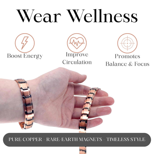 EMF Shield Copper Bracelet closeup copper detail, premium craftsmanship.