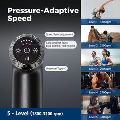 Emicool five-speed levels adapt to pressure for targeted relief.