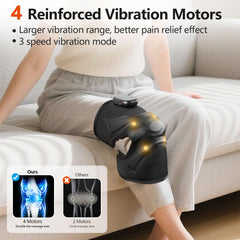 Emicool knee massager graphene lining heats quickly for comfortable warmth.
