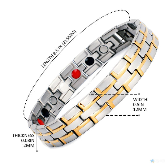 Emmori magnetic bracelet silver side view highlighting a seamless fit
