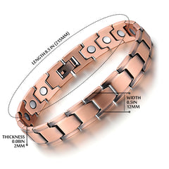 EMMORI magnetic bracelet on wrist shows adjustable length for a secure fit.