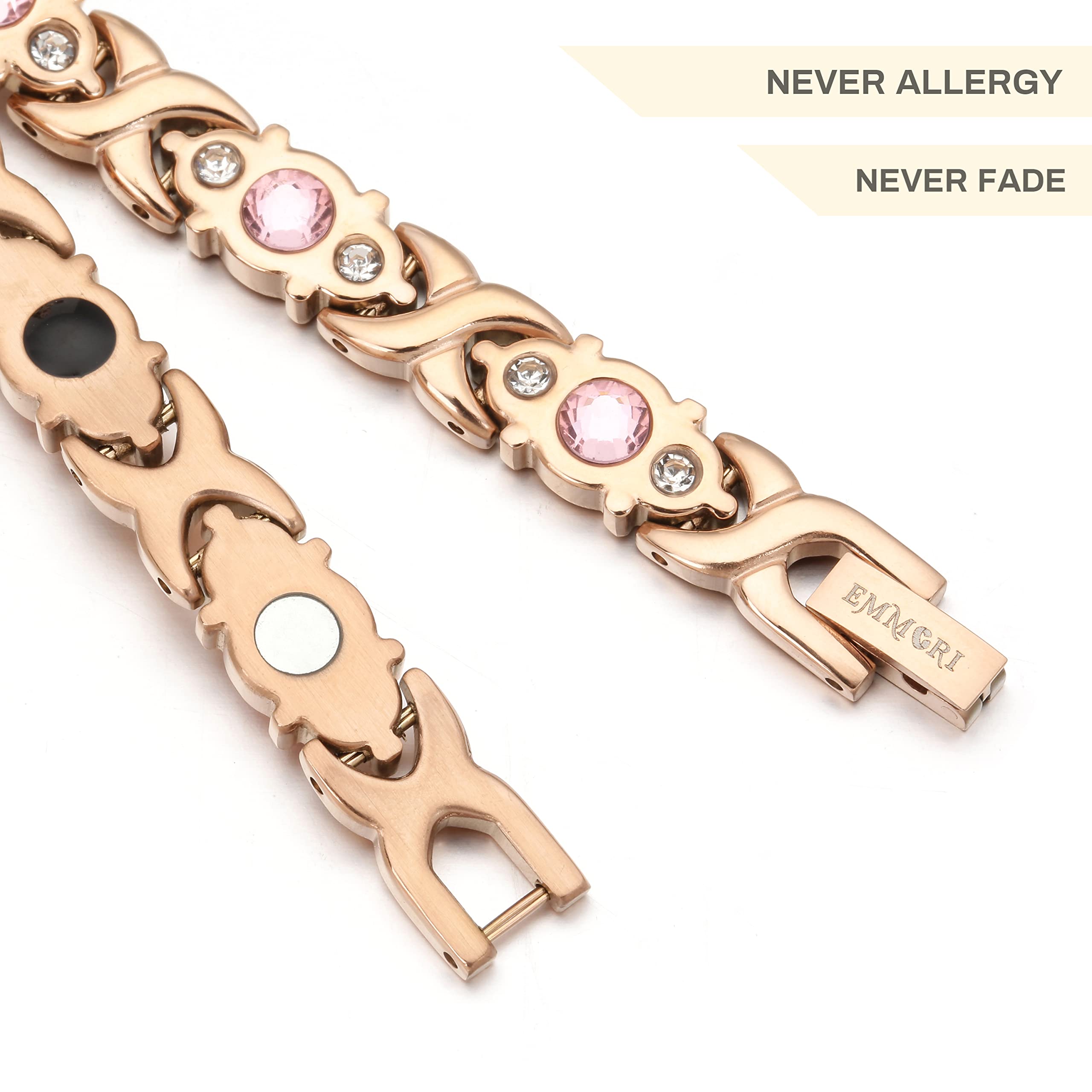 EMMORI medical-grade stainless steel close-up emphasizing hypoallergenic material