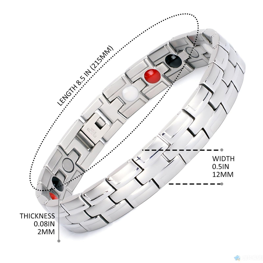 Emmori adjustable-size magnetic bracelet with included tool for easy fit.