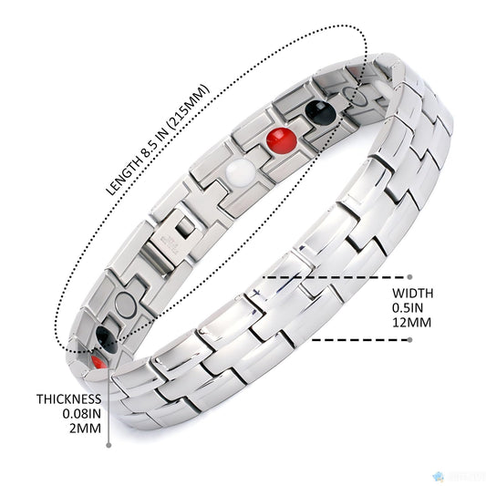 Emmori adjustable-size magnetic bracelet with included tool for easy fit.