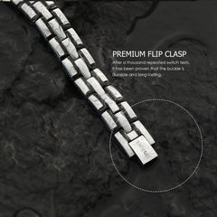Emmori magnetic bracelet detail shows durable finish and skin-friendly stainless steel.