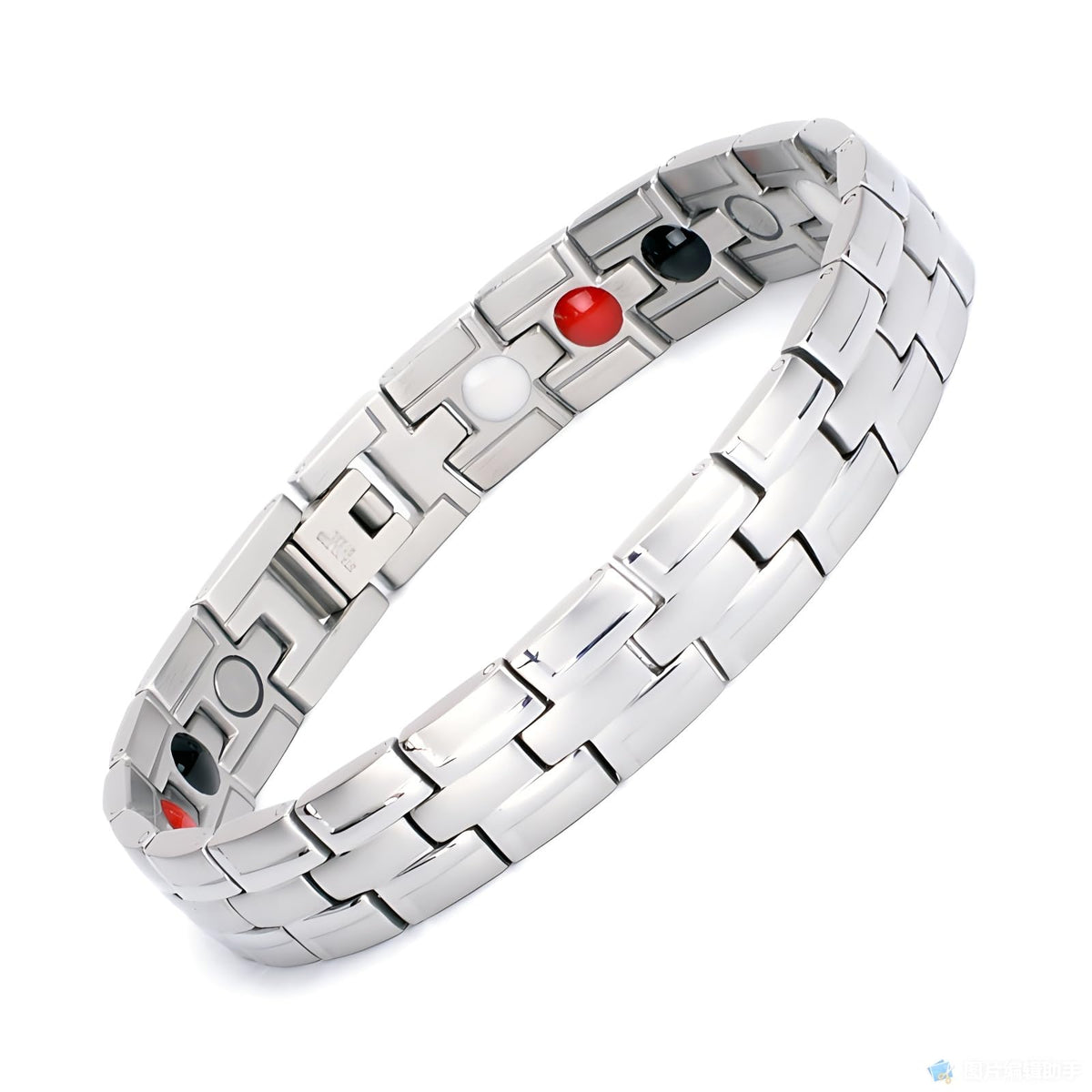 Emmori stainless steel magnetic bracelet in silver for everyday wear.