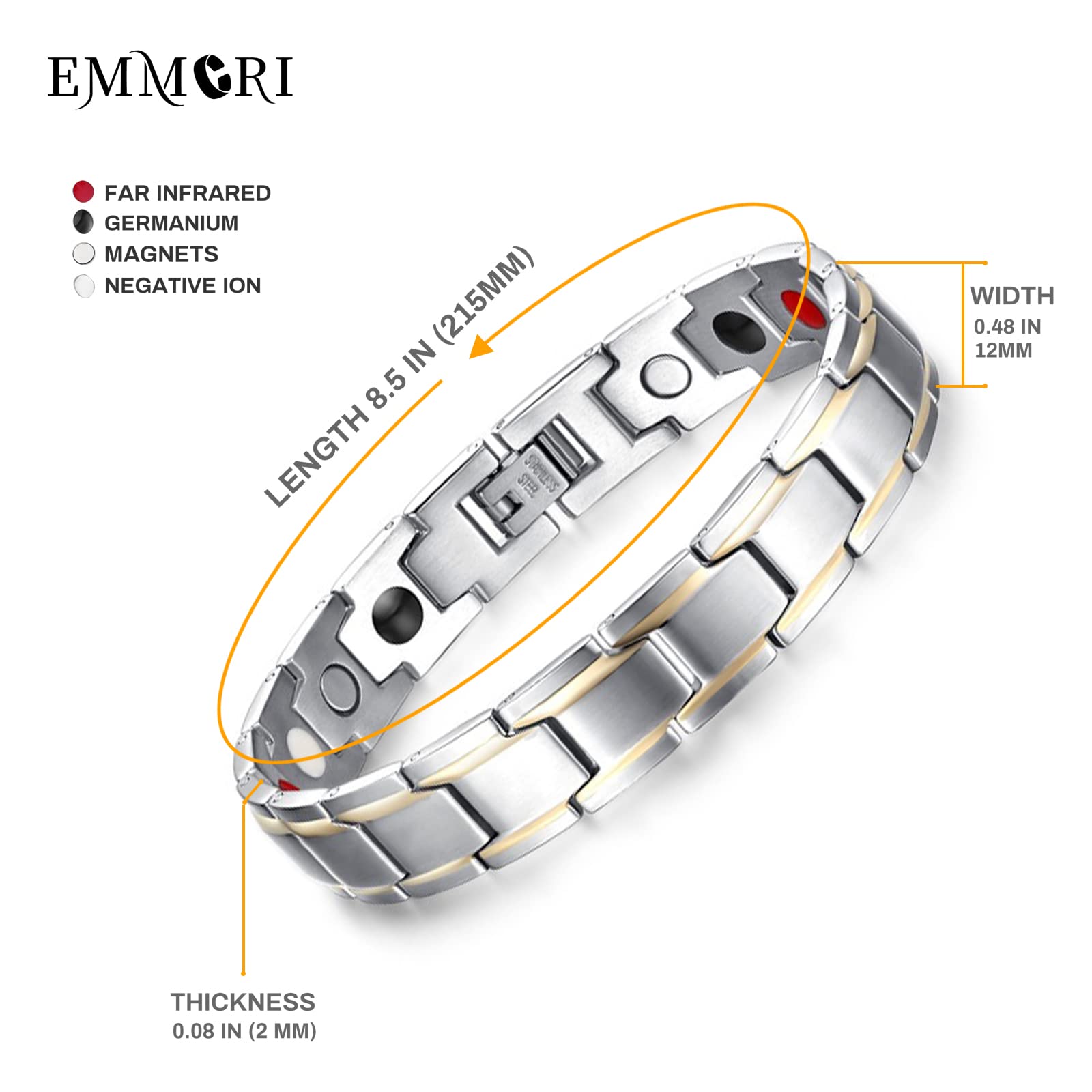 Emmori Ultra Strength Bracelet worn on wrist showing adjustable fit for versatile sizing