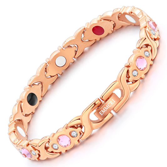 EMMORI magnetic bracelet close-up with crystals for everyday comfort