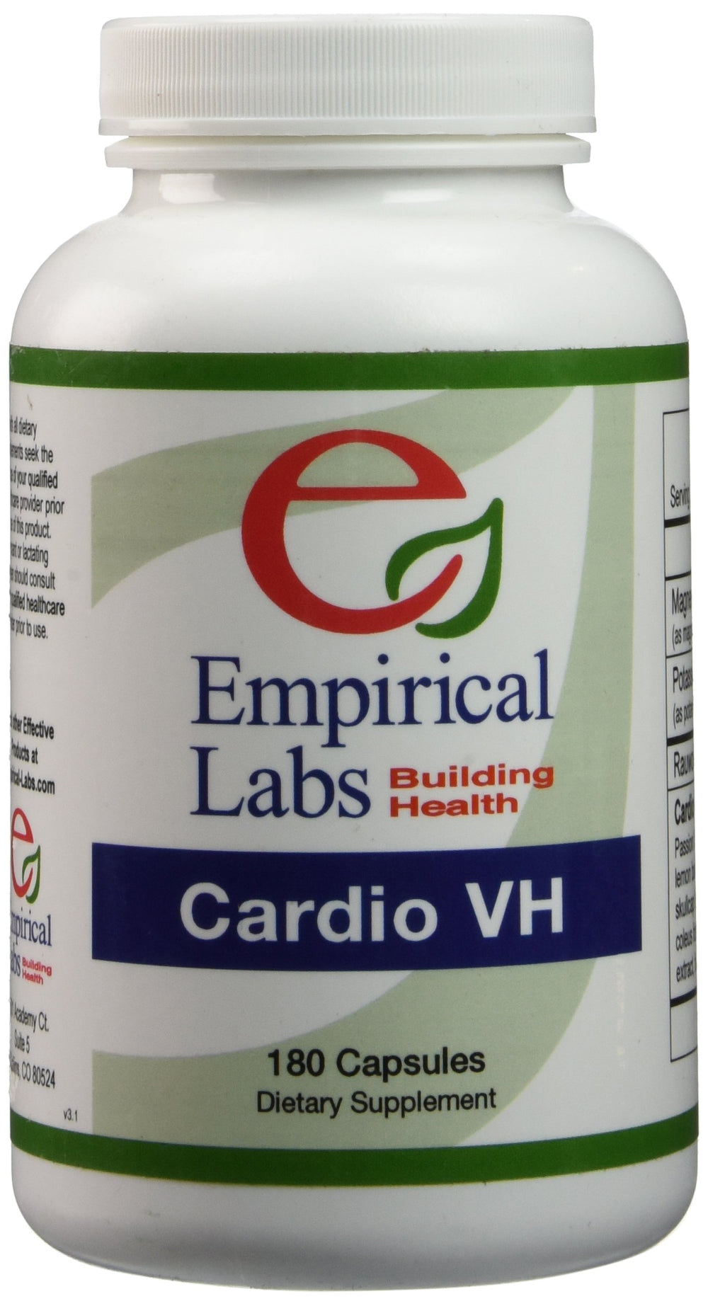 Empirical Labs Cardio VH 180 caps bottle supports easy daily wellness.