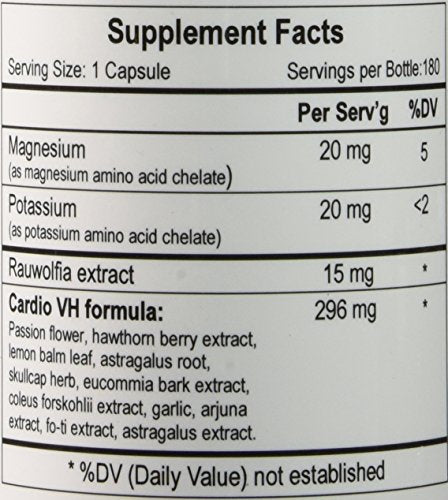 Empirical Labs Cardio VH 180 caps label details support informed choice.