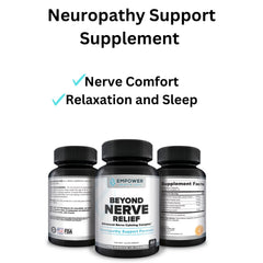 Empower Health Labs Nerve Relief packaging close-up emphasizes premium design and transparency.