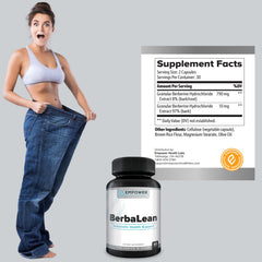 NewBerbaLean label shows berberine and HCl for nutrient absorption support