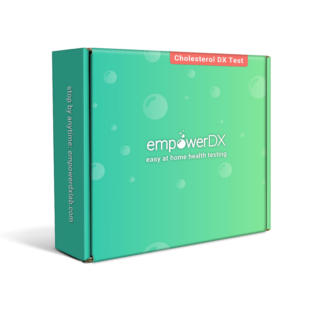 empowerDX cholesterol test kit package for at‑home testing and heart health insights