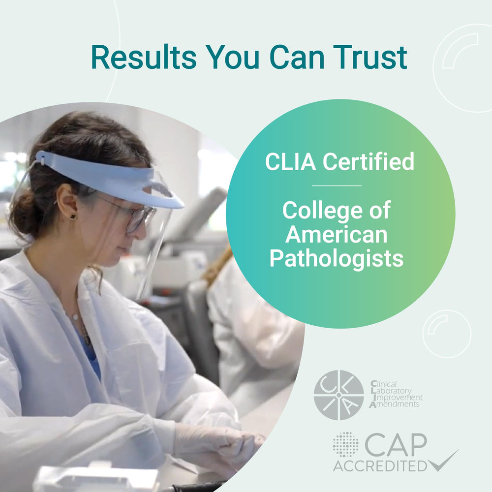 EmpowerDX CLIA-certified lab badge signals trusted testing standards.