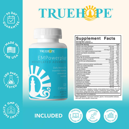 EMPowerPlus Methylated Advanced label detail with ingredient notes