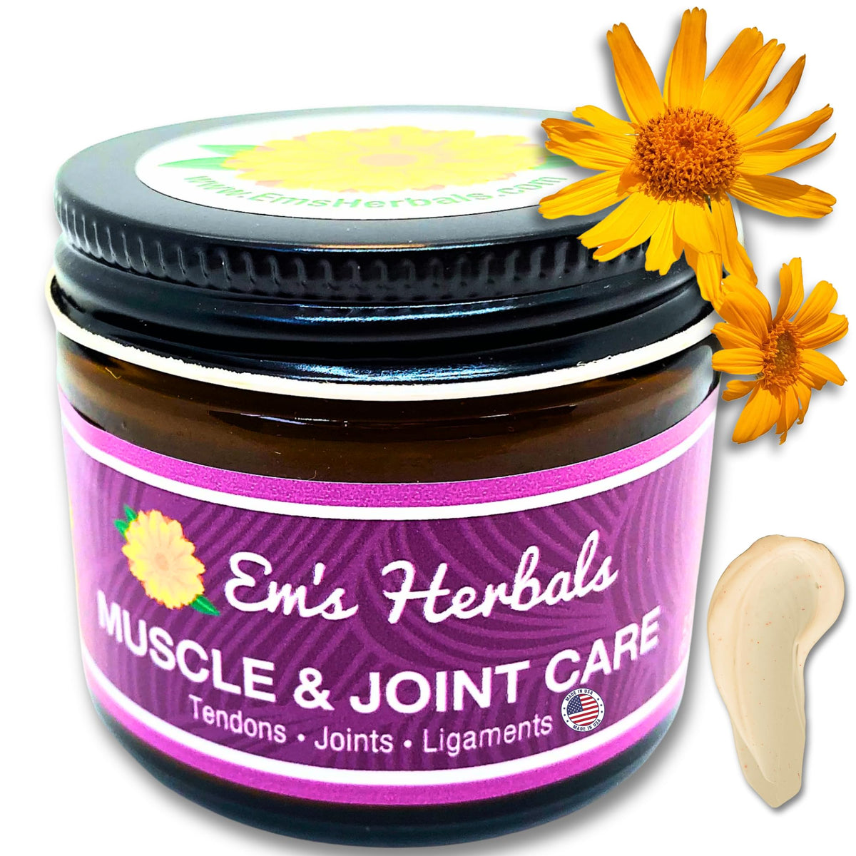 Em's Herbals Arnica Salve back application for soothing muscle relief