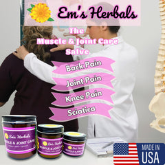 Em's Herbals Arnica Salve menthol crystals provide cooling relief for muscles